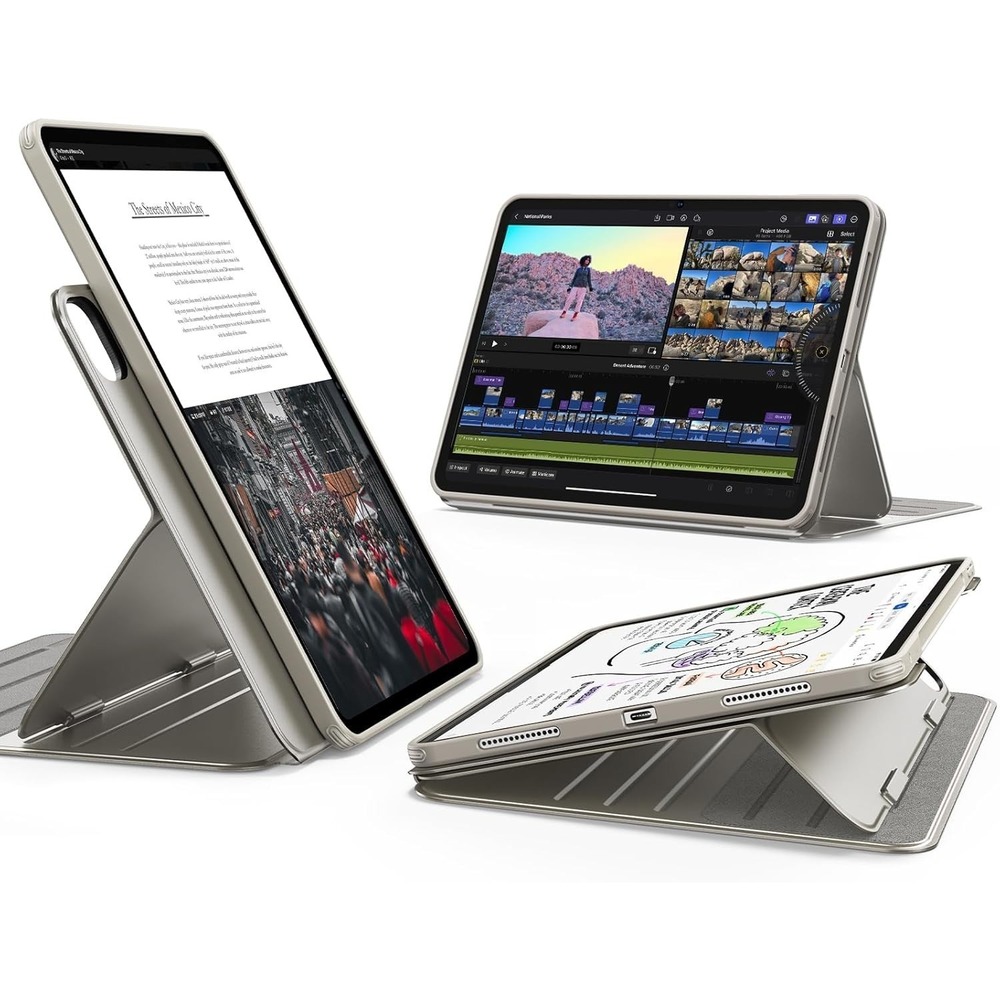 ESR iPad Pro 13 Case M5 M4 Magnetic Rotating‎ Stand 6Angles Shift Series Titaniu